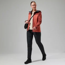 Berghaus Arnaby Hooded Jacke für Damen - Dunkelrot-Damen Wasserdicht