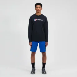 Berghaus Big Logo Langarm Shirt für Herren - Schwarz-Herren T-shirts