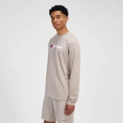 Berghaus Big Logo Langarm Shirt für Herren - Grau-Herren T-shirts