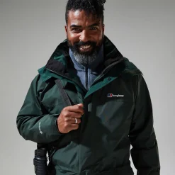 Berghaus Cornice Lange InterActie Jacken für Herren - Dunkelgrün-Herren Wasserdicht
