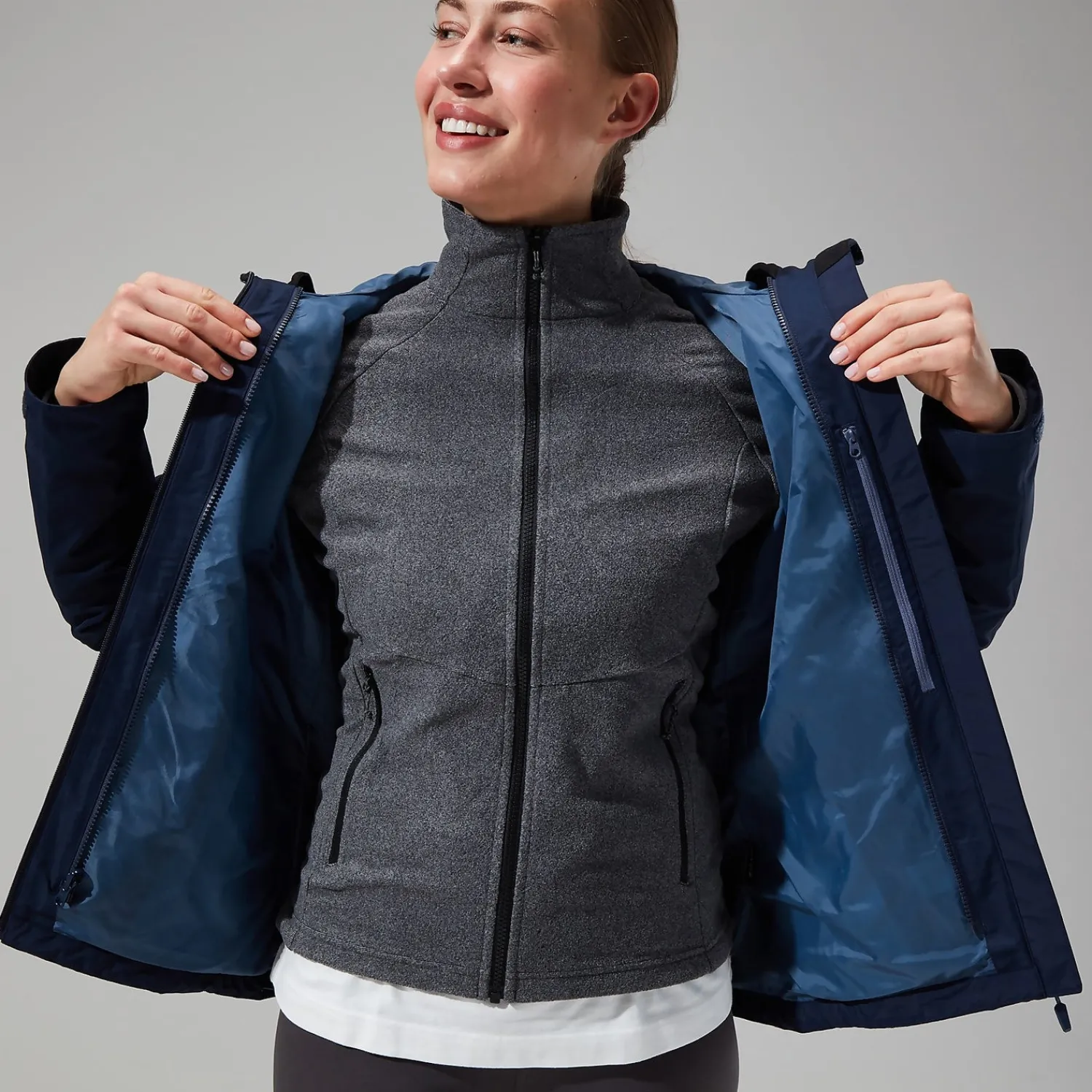 Berghaus Fellmaster Gemini 3-In-1 Jacke für Damen - Dunkelblau-Damen Wasserdicht | 3 In 1 Jackets