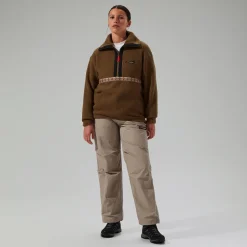 Berghaus Halb-Zip-Fleece Rhynie Aztec Unisex-Jacke - Braun/Schwarz-Damen Fleece | Fleece