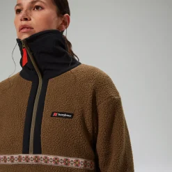 Berghaus Halb-Zip-Fleece Rhynie Aztec Unisex-Jacke - Braun/Schwarz-Damen Fleece | Fleece