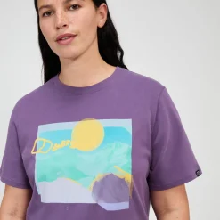 Berghaus Hill Hazed Kurzarm Shirt für Damen - Violett-Damen T-shirts