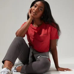 Berghaus Linear Landscapre Long Sleeve T-Shirt für Damen - Rot-Damen T-shirts