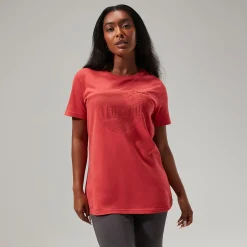Berghaus Linear Landscapre Long Sleeve T-Shirt für Damen - Rot-Damen T-shirts