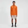Berghaus 24/7 Long Sleeve Half Zip Tech T-Shirt für Herren - Orange-Herren Baselayer