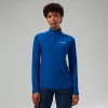 Berghaus 247 Long Sleeve Half Zip Tech T-Shirt für Damen - Blau-Damen Baselayer
