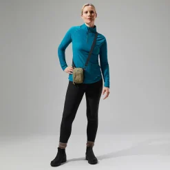 Berghaus 24/7 Long Sleeve Half Zip Tech T-Shirt für Damen - Türkis-Damen Baselayer