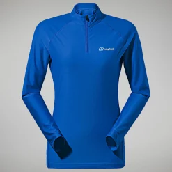 Berghaus 24/7 Long Sleeve Half Zip Tech T-Shirt für Damen - Blau-Damen Baselayer