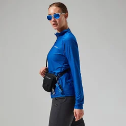 Berghaus 24/7 Long Sleeve Half Zip Tech T-Shirt für Damen - Blau-Damen Baselayer