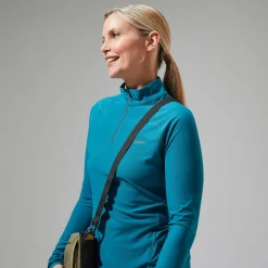 Berghaus 24/7 Long Sleeve Half Zip Tech T-Shirt für Damen - Türkis-Damen Baselayer