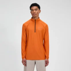 Berghaus 24/7 Long Sleeve Half Zip Tech T-Shirt für Herren - Orange-Herren Baselayer