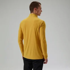 Berghaus 247 Long Sleeve Half Zip Tech T-Shirt für Herren - Gelb-Herren Baselayer