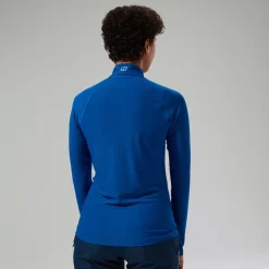 Berghaus 247 Long Sleeve Half Zip Tech T-Shirt für Damen - Blau-Damen Baselayer