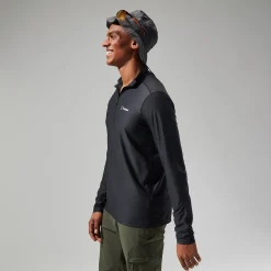 Berghaus 24/7 Long Sleeve Half Zip Tech T-Shirt für Herren - Schwarz-Herren Baselayer