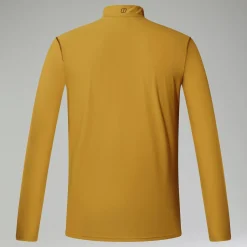 Berghaus 247 Long Sleeve Half Zip Tech T-Shirt für Herren - Gelb-Herren Baselayer