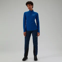 Berghaus 247 Long Sleeve Half Zip Tech T-Shirt für Damen - Blau-Damen Baselayer