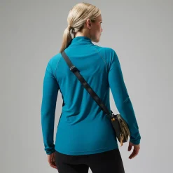 Berghaus 24/7 Long Sleeve Half Zip Tech T-Shirt für Damen - Türkis-Damen Baselayer