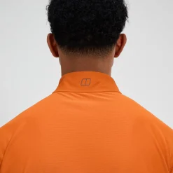 Berghaus 24/7 Long Sleeve Half Zip Tech T-Shirt für Herren - Orange-Herren Baselayer