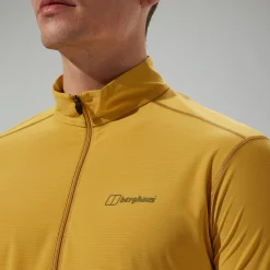 Berghaus 247 Long Sleeve Half Zip Tech T-Shirt für Herren - Gelb-Herren Baselayer