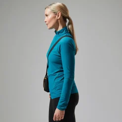 Berghaus 24/7 Long Sleeve Half Zip Tech T-Shirt für Damen - Türkis-Damen Baselayer