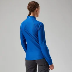 Berghaus 24/7 Long Sleeve Half Zip Tech T-Shirt für Damen - Blau-Damen Baselayer