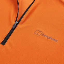 Berghaus 24/7 Long Sleeve Half Zip Tech T-Shirt für Herren - Orange-Herren Baselayer