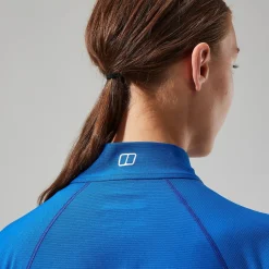 Berghaus 24/7 Long Sleeve Half Zip Tech T-Shirt für Damen - Blau-Damen Baselayer