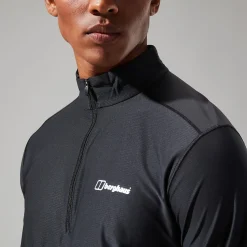 Berghaus 24/7 Long Sleeve Half Zip Tech T-Shirt für Herren - Schwarz-Herren Baselayer