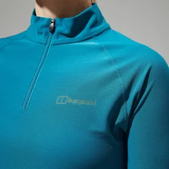 Berghaus 24/7 Long Sleeve Half Zip Tech T-Shirt für Damen - Türkis-Damen Baselayer