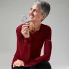 Berghaus Long Sleeve Voyager Tech T-Shirt für Damen - Dunkelrot-Damen Baselayer