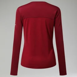 Berghaus Long Sleeve Voyager Tech T-Shirt für Damen - Dunkelrot-Damen Baselayer