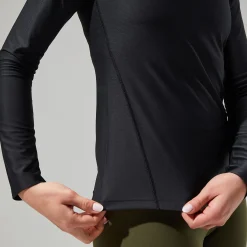 Berghaus 24/7 Long-Sleeve Half Zip Tech T-Shirt für Damen - Schwarz-Damen Baselayer