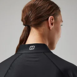 Berghaus 24/7 Long-Sleeve Half Zip Tech T-Shirt für Damen - Schwarz-Damen Baselayer