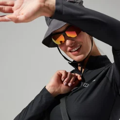 Berghaus 24/7 Long-Sleeve Half Zip Tech T-Shirt für Damen - Schwarz-Damen Baselayer