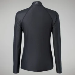 Berghaus 24/7 Long-Sleeve Half Zip Tech T-Shirt für Damen - Schwarz-Damen Baselayer