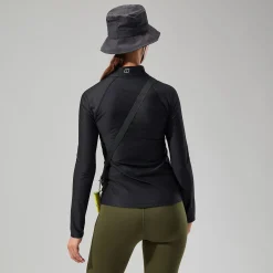 Berghaus 24/7 Long-Sleeve Half Zip Tech T-Shirt für Damen - Schwarz-Damen Baselayer