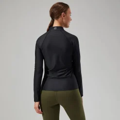 Berghaus 24/7 Long-Sleeve Half Zip Tech T-Shirt für Damen - Schwarz-Damen Baselayer