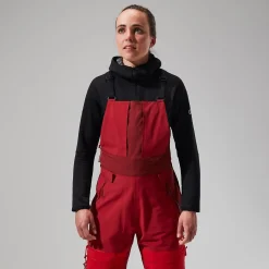 Berghaus MTN Arete Descend GTX Bib Pants für Damen - Rot-Damen Überhosen | Lange Hosen