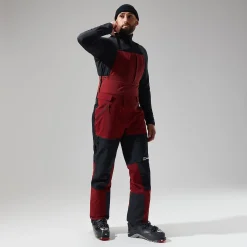 Berghaus MTN Arete Descend GTX Bib Pants für Herren - Dunkelrot/Schwarz-Herren Überhosen | Lange Hosen