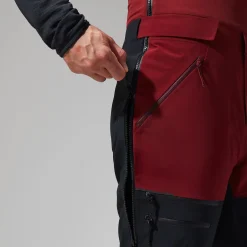 Berghaus MTN Arete Descend GTX Bib Pants für Herren - Dunkelrot/Schwarz-Herren Überhosen | Lange Hosen