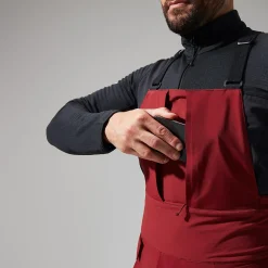 Berghaus MTN Arete Descend GTX Bib Pants für Herren - Dunkelrot/Schwarz-Herren Überhosen | Lange Hosen
