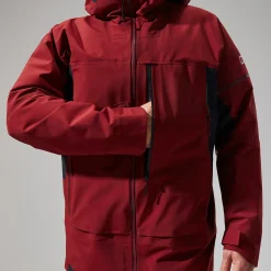 Berghaus MTN Arete Descend GTX Jacken für Herren - Dunkelrot/Schwarz-Herren Wasserdicht