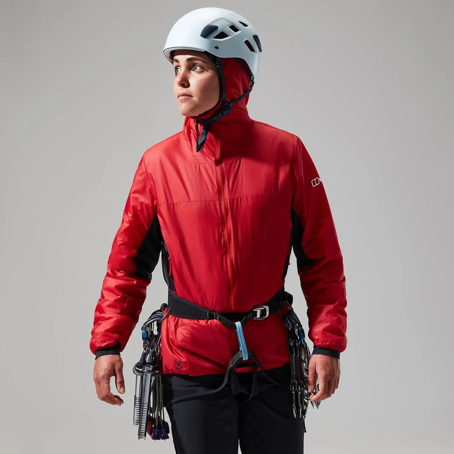 Berghaus MTN Arete Synthetischer Hoodie für Damen - Rot/Schwarz-Damen Isolierend | Lightweight