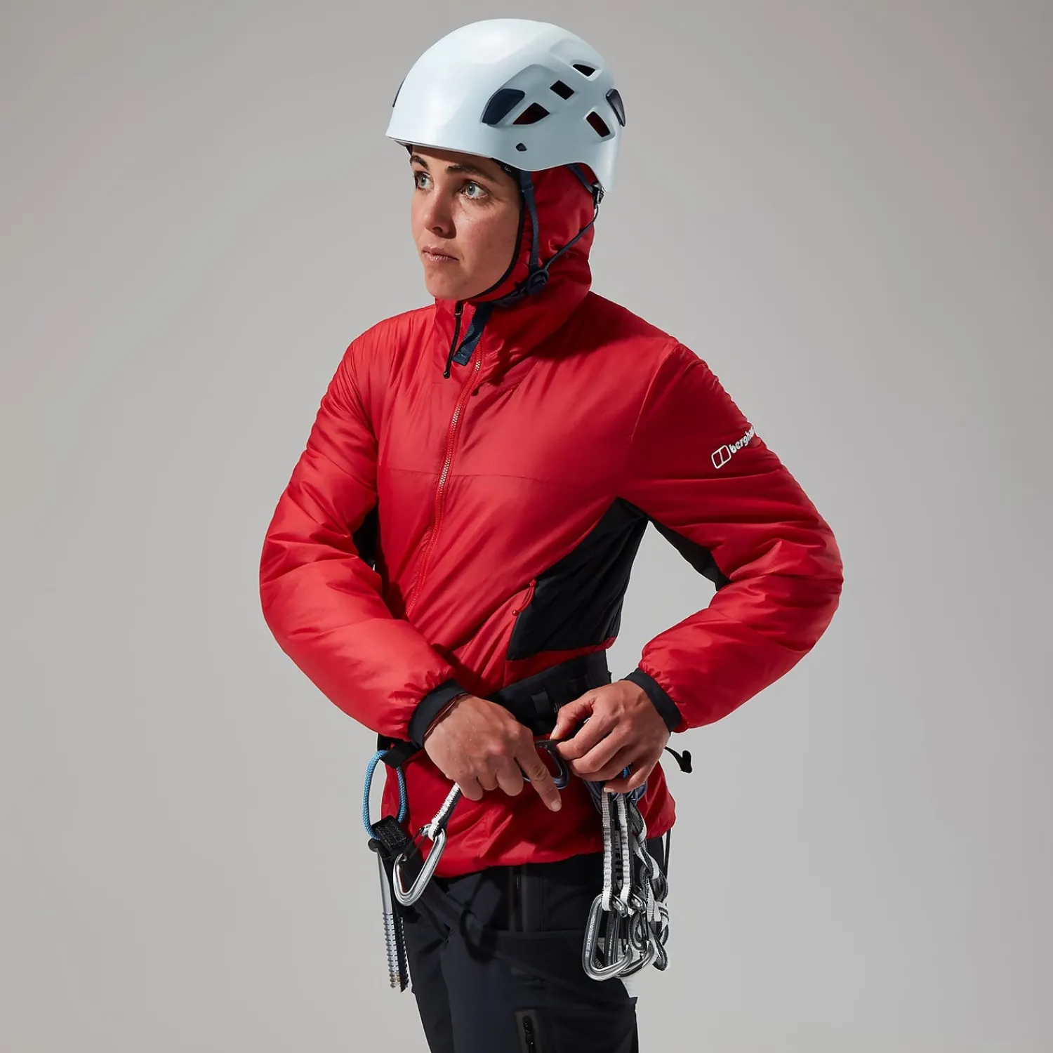 Berghaus MTN Arete Synthetischer Hoodie für Damen - Rot/Schwarz-Damen Isolierend | Lightweight