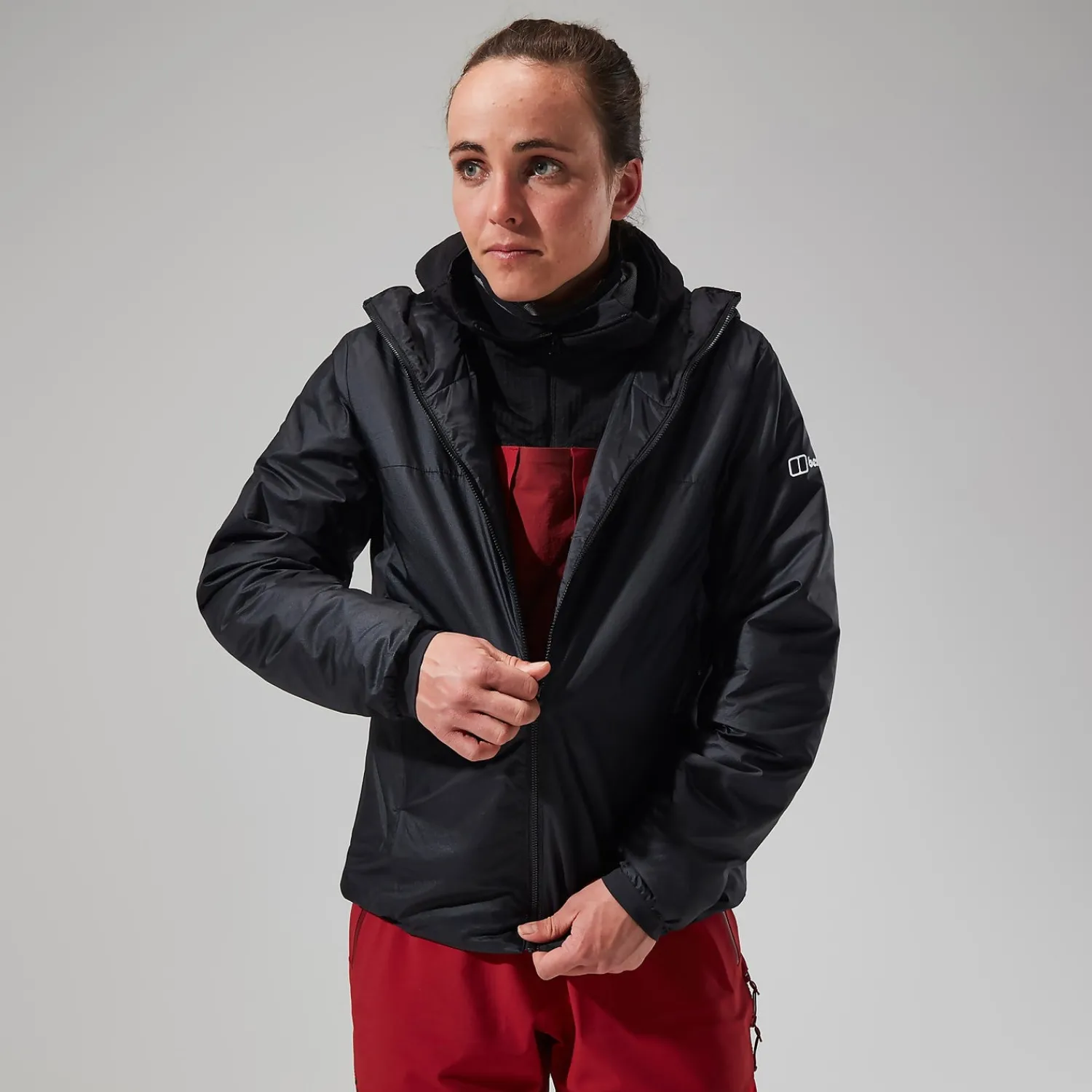 Berghaus MTN Arete Synthetischer Hoodie für Damen - Schwarz/Grau-Damen Isolierend | Lightweight