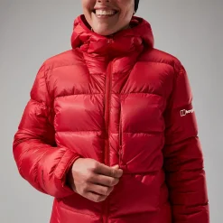 Berghaus MTN Arete Ultra Down Hoodie für Damen - Rot-Damen Isolierend