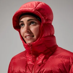 Berghaus MTN Arete Ultra Down Hoodie für Damen - Rot-Damen Isolierend