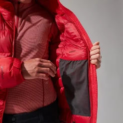 Berghaus MTN Arete Ultra Down Hoodie für Damen - Rot-Damen Isolierend